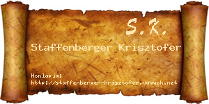 Staffenberger Krisztofer névjegykártya