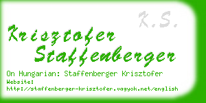 krisztofer staffenberger business card